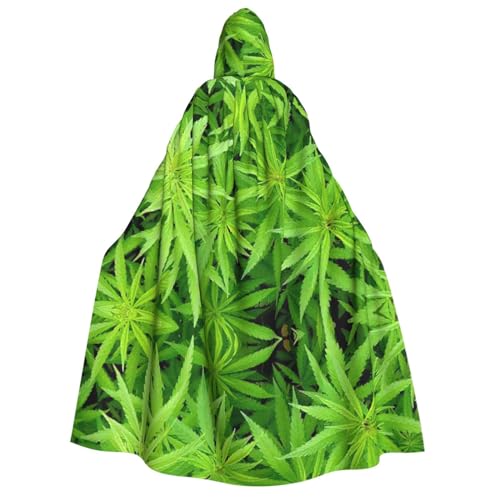 ERSDWRE Green Leaf1 Unisex Kapuzenumhang für Halloween, Cosplay, Kostüme, Robe, Karneval, Hexe, Vampir von ERSDWRE