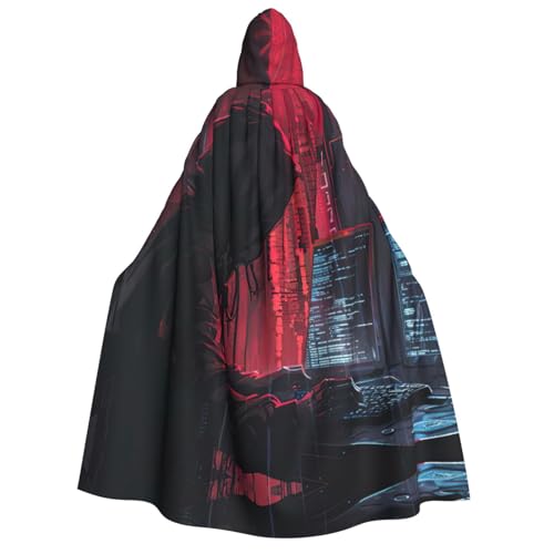 ERSDWRE Hacker Attack Unisex Kapuzenumhang Umhang für Halloween Cosplay Kostüme Robe Karneval Hexe Vampir von ERSDWRE