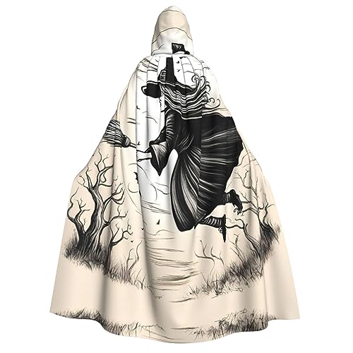 ERSDWRE Halloween Hexe fliegend Unisex Kapuzenumhang Umhang für Halloween Cosplay Kostüme Robe Karneval Hexe Vampir von ERSDWRE