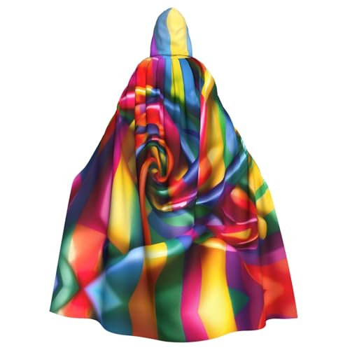 ERSDWRE Halloween-Kapuzenumhang mit Regenbogenstreifen-Druck, für Herren und Damen, Kapuzenumhang für Mittelalter-Umhang, Kostüme, Cosplay ERSDWRE Halloween-Kapuzenumhang mit Regenbogenstreifen-Druck, für Herren und Damen, Kapuzenumhang für Mittelalter-Umhang, Kostüme, Cosplay von ERSDWRE