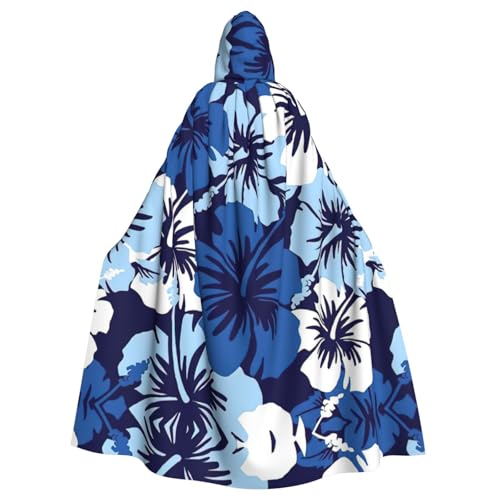 ERSDWRE Halloween-Kapuzenumhang mit blauem Hibiskusdruck, für Herren und Damen, Kapuzenumhang für Mittelalter-Umhang, Kostüme, Cosplay ERSDWRE Halloween-Kapuzenumhang mit blauem Hibiskusdruck, für Herren und Damen, Kapuzenumhang für Mittelalter-Umhang, Kostüme, Cosplay von ERSDWRE