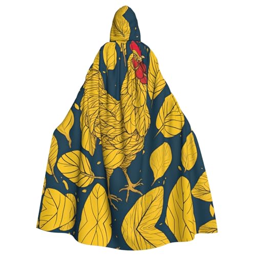 ERSDWRE Halloween-Kapuzenumhang mit gelben Blättern, Hühner-Druck, für Männer und Frauen, Kapuzenumhang für Mittelalter-Umhang, Kostüme, Cosplay ERSDWRE Halloween-Kapuzenumhang mit gelben Blättern, Hühner-Druck, für Männer und Frauen, Kapuzenumhang für Mittelalter-Umhang, Kostüme, Cosplay von ERSDWRE