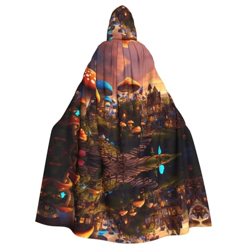 ERSDWRE Halloween-Kapuzenumhang mit magischem Pilz-Druck, für Männer und Frauen, Kapuzenumhang für Mittelalter-Umhang, Kostüme, Cosplay ERSDWRE Halloween-Kapuzenumhang mit magischem Pilz-Druck, für Männer und Frauen, Kapuzenumhang für Mittelalter-Umhang, Kostüme, Cosplay von ERSDWRE