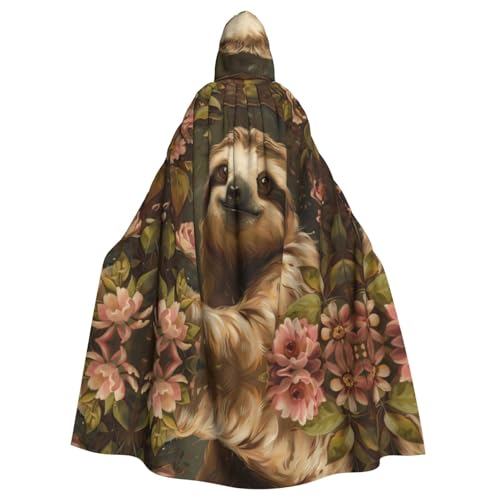 ERSDWRE Halloween-Kapuzenumhang mit süßem Faultier-Druck, für Männer und Frauen, Kapuzenumhang für Mittelalter-Umhang, Kostüme, Cosplay ERSDWRE Halloween-Kapuzenumhang mit süßem Faultier-Druck, für Männer und Frauen, Kapuzenumhang für Mittelalter-Umhang, Kostüme, Cosplay von ERSDWRE