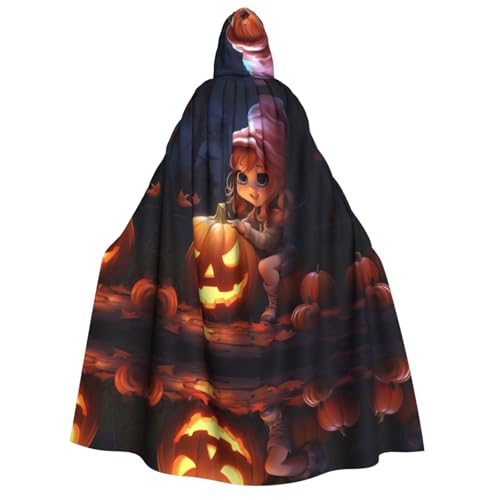 ERSDWRE Halloween süßer Kürbis Unisex Kapuzenumhang Umhang für Halloween Cosplay Kostüme Robe Karneval Hexe Vampir von ERSDWRE