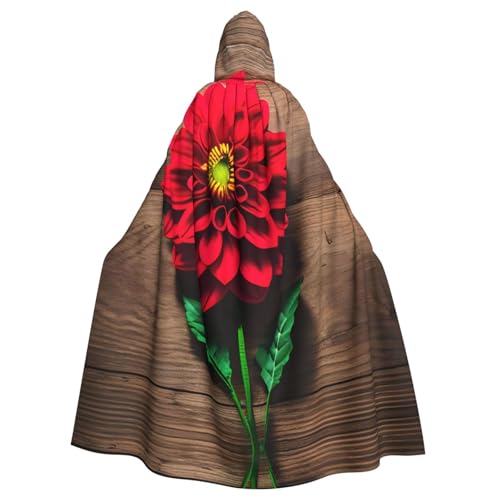 ERSDWRE Holzbrett, Retro-Blume, roter Dahlien-Druck, Halloween-Kapuzenumhang für Männer und Frauen, Kapuzenumhang für Mittelalter-Umhang, Kostüme, Cosplay ERSDWRE Holzbrett, Retro-Blume, roter Dahlien-Druck, Halloween-Kapuzenumhang für Männer und Frauen, Kapuzenumhang für Mittelalter-Umhang, Kostüme, Cosplay von ERSDWRE