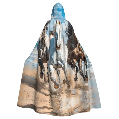 ERSDWRE Kapuzenumhang mit Pferden, laufender Kunstdruck, Halloween, für Männer und Frauen, Kapuzenumhang, Robe für Mittelalter-Umhang, Kostüme, Cosplay ERSDWRE Kapuzenumhang mit Pferden, laufender Kunstdruck, Halloween, für Männer und Frauen, Kapuzenumhang, Robe für Mittelalter-Umhang, Kostüme, Cosplay von ERSDWRE