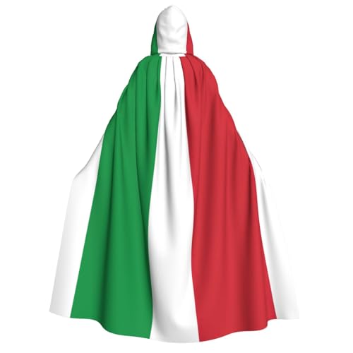 ERSDWRE Kapuzenumhang mit italienischer Flagge, Unisex, für Halloween, Cosplay, Kostüme, Robe, Karneval, Hexe, Vampir von ERSDWRE