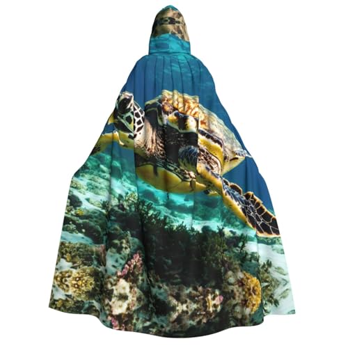 ERSDWRE Lord Howe Island Sea Turtle Unisex Kapuzenumhang Umhang für Halloween Cosplay Kostüme Robe Karneval Hexe Vampir von ERSDWRE