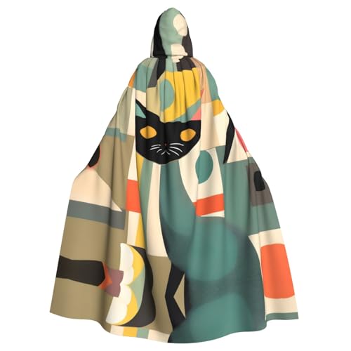 ERSDWRE Mid-Century Moderner Kunst-Katzen-Druck, Halloween-Kapuzenumhang für Männer und Frauen, Kapuzenumhang für Mittelalter-Umhang, Kostüme, Cosplay ERSDWRE Mid-Century Moderner Kunst-Katzen-Druck, Halloween-Kapuzenumhang für Männer und Frauen, Kapuzenumhang für Mittelalter-Umhang, Kostüme, Cosplay von ERSDWRE