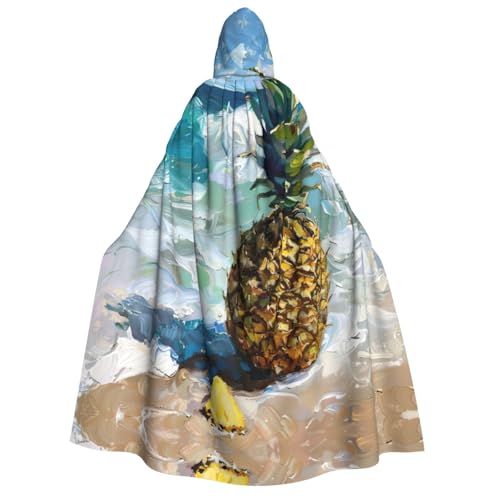 ERSDWRE Pineapple By The Sea Unisex Kapuzenumhang Umhang für Halloween Cosplay Kostüme Robe Karneval Hexe Vampir von ERSDWRE