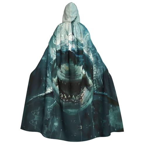 ERSDWRE Shark Cum Unisex Kapuzenumhang Umhang für Halloween Cosplay Kostüme Robe Karneval Hexe Vampir von ERSDWRE