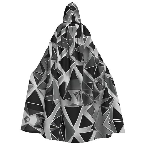 ERSDWRE Silberner geometrischer Umhang mit Kapuze, Unisex, Umhang für Halloween, Cosplay, Kostüme, Robe, Karneval, Hexe, Vampir von ERSDWRE