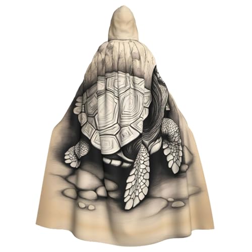 ERSDWRE Turtle Write Robe Kapuzenumhang Halloween Mittelalter Umhang Zauberer Umhang Schwarzer Umhang Hexenkostüm für Erwachsene von ERSDWRE