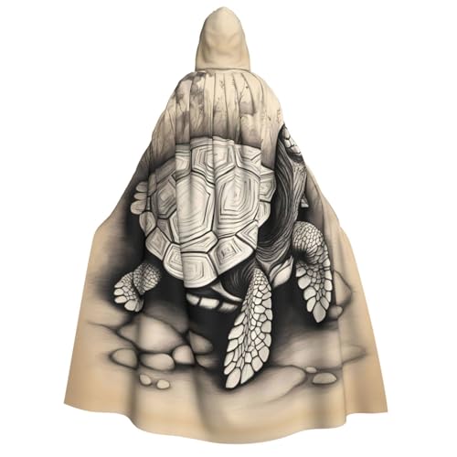 ERSDWRE Turtle Write Unisex Kapuzenumhang für Halloween, Cosplay, Kostüme, Robe, Karneval, Hexe, Vampir von ERSDWRE