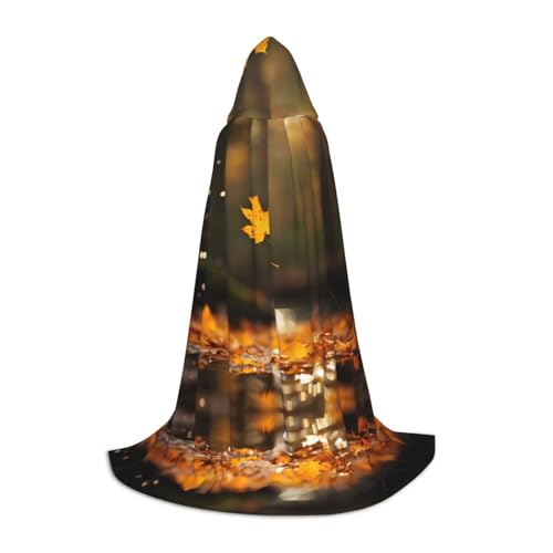 ERSDWRE Umhang mit Herbstbäumen und Herbst-Aufdruck, Uni, mit Kapuze, perfekt für Halloween, Rollenspiele, Maskerade-Partys von ERSDWRE