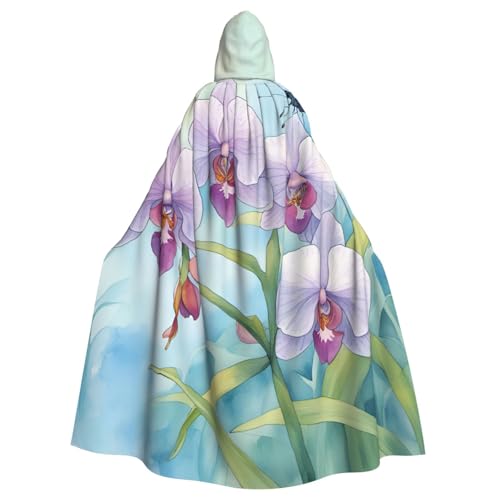 ERSDWRE Umhang mit Orchidee, Blume, Schmetterling, weich, frisch, Frühlingsdruck, Halloween, Kapuzenumhang für Männer und Frauen, Kapuzenumhang für Mittelalter-Umhang, Kostüme, Cosplay ERSDWRE Umhang mit Orchidee, Blume, Schmetterling, weich, frisch, Frühlingsdruck, Halloween, Kapuzenumhang für Männer und Frauen, Kapuzenumhang für Mittelalter-Umhang, Kostüme, Cosplay von ERSDWRE