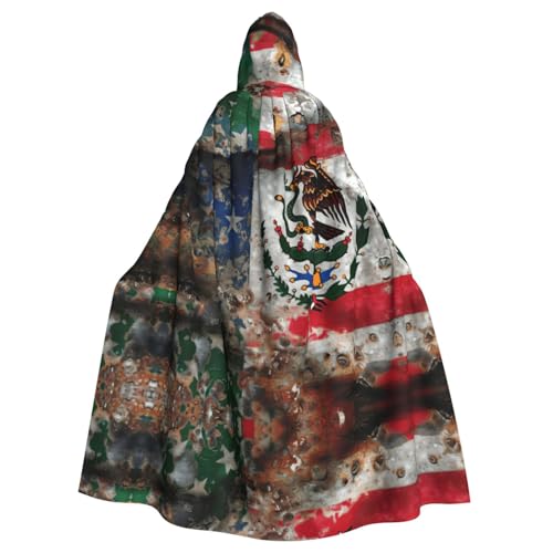 ERSDWRE Umhang mit mexikanischer amerikanischer Flagge, Halloween-Kapuzenumhang für Männer und Frauen, für Mittelalter-Umhang, Kostüme, Cosplay ERSDWRE Umhang mit mexikanischer amerikanischer Flagge, Halloween-Kapuzenumhang für Männer und Frauen, für Mittelalter-Umhang, Kostüme, Cosplay von ERSDWRE