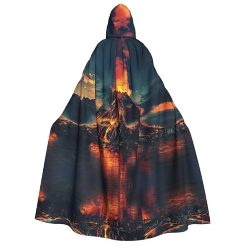 ERSDWRE Volcano Unisex Kapuzenumhang Umhang für Halloween Cosplay Kostüme Robe Karneval Hexe Vampir von ERSDWRE