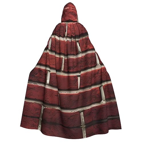 ERSDWRE Ziegelroter Stein, Unisex, Kapuzenumhang für Halloween, Cosplay, Kostüme, Robe, Karneval, Hexe, Vampir von ERSDWRE