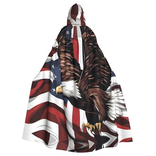 Halloween-Kapuzenumhang mit Adler mit USA-Flagge, für Männer und Frauen, Kapuzenumhang für Mittelalter-Umhang, Kostüme, Cosplay Halloween-Kapuzenumhang mit Adler mit USA-Flagge, für Männer und Frauen, Kapuzenumhang für Mittelalter-Umhang, Kostüme, Cosplay von ERSDWRE