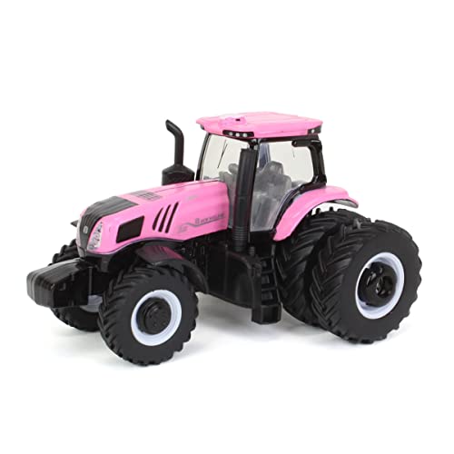 ERTL 1/64 Pink New Holland Genesis T8.380 Traktor mit Heckdualen 13997 von ERTL