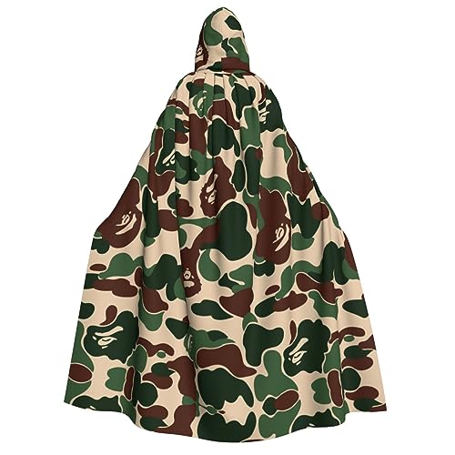 ERTTNT Aniaml Camouflage-Grüner Druck, Uni, Halloween-Kostüm, Kapuzenumhang, Umhang, Übergröße, Cosplay, Messen und mehr von ERTTNT