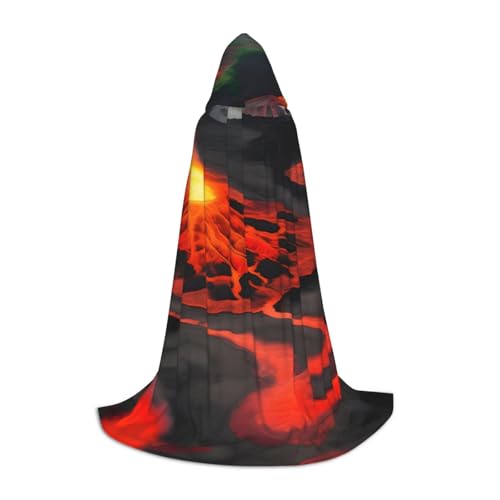 ERTTNT Kilauea Volcanos Print Uni Umhang Halloween Kapuzenumhang Erwachsene Party Kostüm mit Umhang für Karneval von ERTTNT