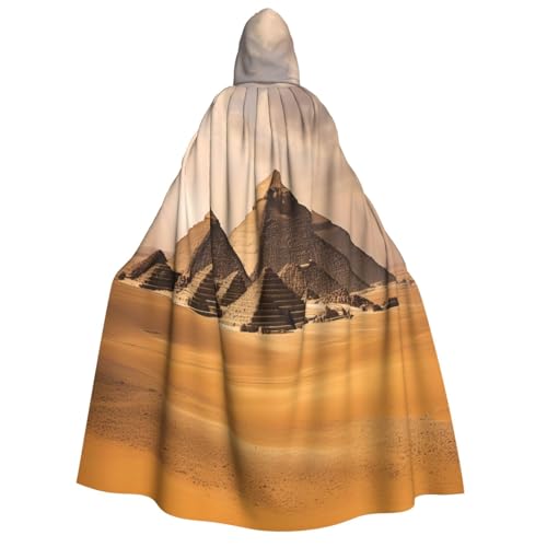 ERTTNT Pyramids of Egypt Print Uni Halloween Maskerades Kostüm Kapuzenumhang Umhang Übergroße Cosplay Messen mehr von ERTTNT