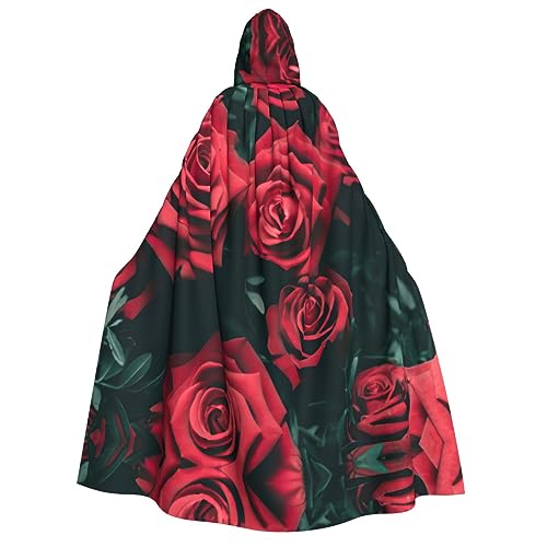 ERTTNT Roter Rosen-Druck, Uni, Halloween-Kostüm, Kapuzenumhang, Umhang, Übergröße, Cosplay, Messen mehr von ERTTNT