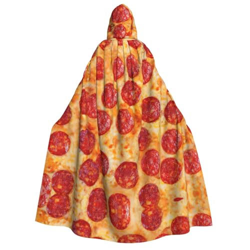 ERTTNT Umhang mit Kapuze und Pizza-Pepperoni-Druck, leicht, für Cosplay, Karneval, Maskerade, Vampir-Kostüme von ERTTNT