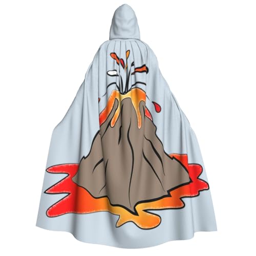 ERTTNT Volcano Print Uni Halloween Maskerades Kostüm Kapuzenumhang Umhang Umhang Übergroße Cosplay Messen Mehr von ERTTNT