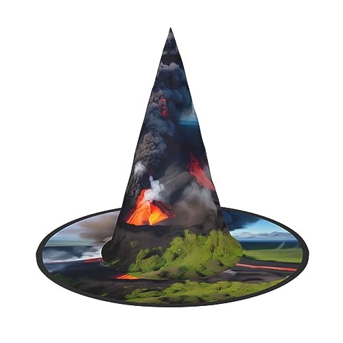 Kilauea Volcano Bloom Print Rave Hexenhut Karneval Halloween Hut für Partys Maskeraden und Kostümveranstaltungen von ERTTNT