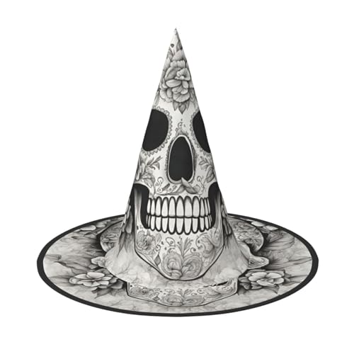 Mexikanischer Totenkopf-Druck, Rave-Hexenhut, Karneval, Halloween, Hut für Partys, Maskeraden und Kostümveranstaltungen von ERTTNT