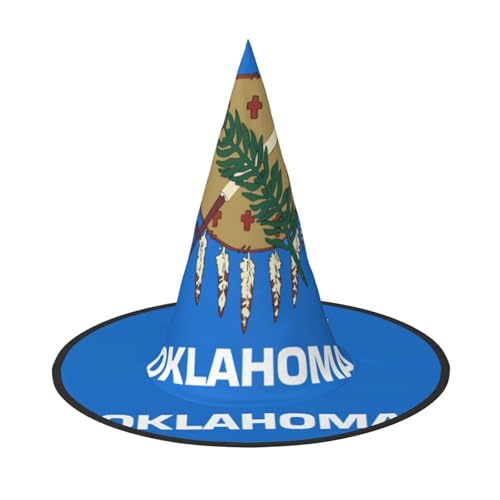 Oklahoma State Flag Print Rave Hexenhut Karneval Halloween Hut für Partys Maskeraden und Kostümveranstaltungen von ERTTNT