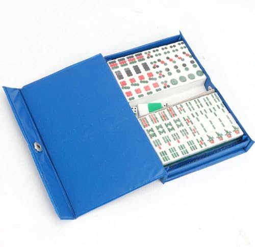 ERVDKXCOI Majong Set, Kacheln Mahjong Set Portable Chinese T Mini Mahjong Familien-Brettspiele, tragbares Mahjong-Set, Mahjong-Spiel, Familienspiele mit Box von ERVDKXCOI