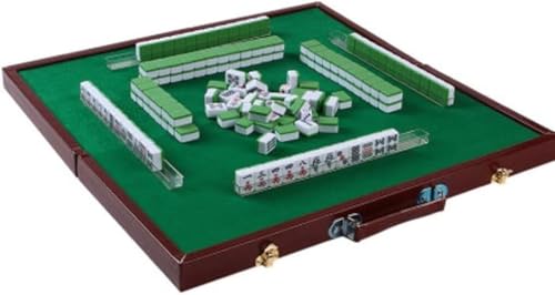 ERVDKXCOI Majong Set, Kacheln Mahjong Set Portable Chinese T Mini-Mahjong-Studentenwohnheim, kleines Hand-Mahjong, tragbares Outdoor-Reiseunterhaltungs-Familienspiel, Mahjong-Fliesen von ERVDKXCOI