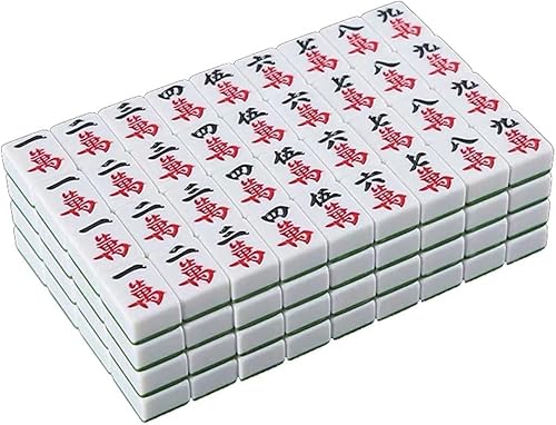 Majong Set, Kacheln Mahjong Set Portable Chinese T Chinesisches Mahjong-Set mit nummerierten Kacheln und Würfeln, leicht lesbares Spielset, Geschenk, Hand-Mahjong for den Haushalt(Green,40#) von ERVDKXCOI