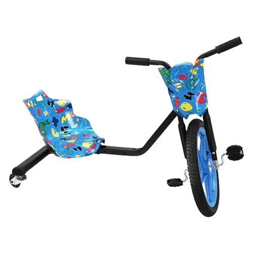 360° Drift Trike, ERnonde Pedal-Gokart für Kinder Dreirädriges Fahrrad Drift Scooter Dreirad Kinderfahrzeug Sitz Verstellbar 3-Rad-Fahrrad Pedal Dreirad für Kinder 130-160cm von ERnonde