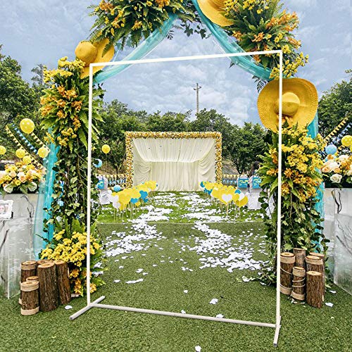 ERnonde 2x1.6m Weiß Hochzeit Bogen Blumenständer Metall Hintergrund Party Hochzeitsdekoration aus Eisen für Alle Arten von Festivalplätzen, Quadrat von ERnonde