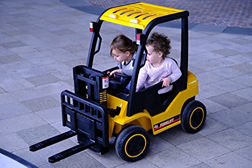 ES-TOYS Kinderauto - Elektro Gabelstabler - 12V7AH Akku, 2 Motoren + 2,4Ghz (Gelb) von ES-TOYS