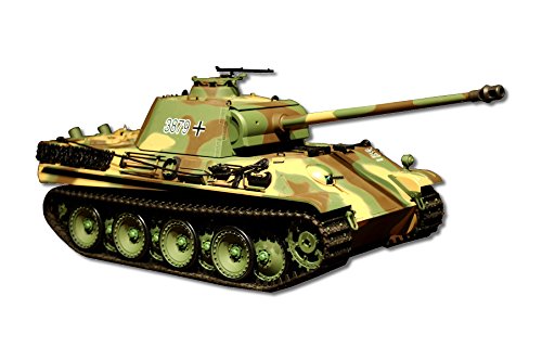 ES-Toys Panzer ferngesteuert mit Schußfunktion Panther G Heng Long 1:16 mit Rauch&Sound und Stahlgetriebe - 2,4Ghz -V 6.0 von ES-TOYS