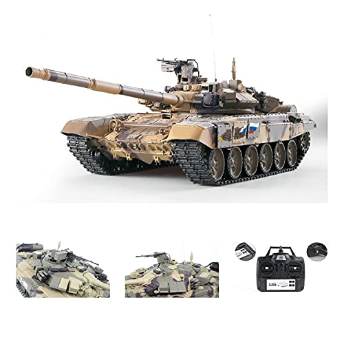 ES-TOYS Panzer ferngesteuert mit Schussfunktion Russland T90 Heng Long 1:16 mit Rauch&Sound und Stahlgetriebe -2,4Ghz - V6.0 von ES-TOYS