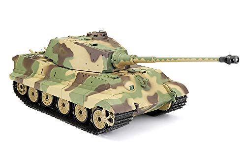 ES-TOYS RC Panzer Deutscher Königstiger - Henschelturm 1:16 Heng Long mit Rauch und Sound, Stahlgetriebe + 2,4Ghz -V7.0 von ES-TOYS