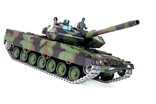 ES-TOYS RC Panzer German Leopard 2A6 Heng Long 1:16 mit R&S, Stahlgetriebe und Metallketten V7.0 - Upg-A von ES-TOYS