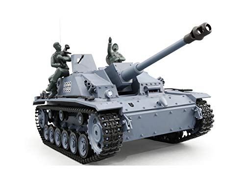 ES-TOYS RC Panzer Sturmgeschütz III - Stug 3 Heng Long 1:16 Grau, Rauch&Sound, Metallgetriebe und 2,4Ghz -V 7.0 von ES-TOYS