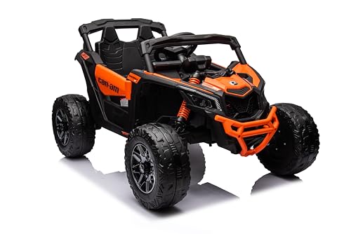 Kinderfahrzeug - Elektro Auto Can Am Maverick UTV - 24V Akku,2x200W Motoren- 2,4Ghz, Ledersitz+Eva (Orange) von ES-TOYS