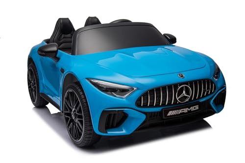 Kinderfahrzeug - Elektro Auto Mercedes SL63 AMG - Lizenziert - 24V Akku, 4 Motoren, 2,4Ghz Fernsteuerung, MP3+Ledersitz+Eva-Lackiert von ES-TOYS