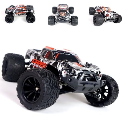 RC Elektro Monster Truck 1:14 mit 2,4Ghz, 40 km/h, Allradantrieb - LiIon - Gaser 900" (Schwarz/Orange) von ES-TOYS