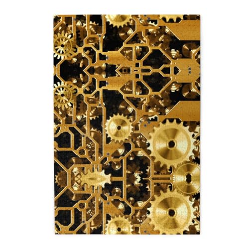 Clock Gear Print Premium Wooden Jigsaw Puzzle - 1000 Pieces - Plastic Box Packaging von ESASAM